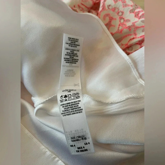 Juicy Couture White + Pink Lace Mini Dress Size 4 - Picture 11 of 12